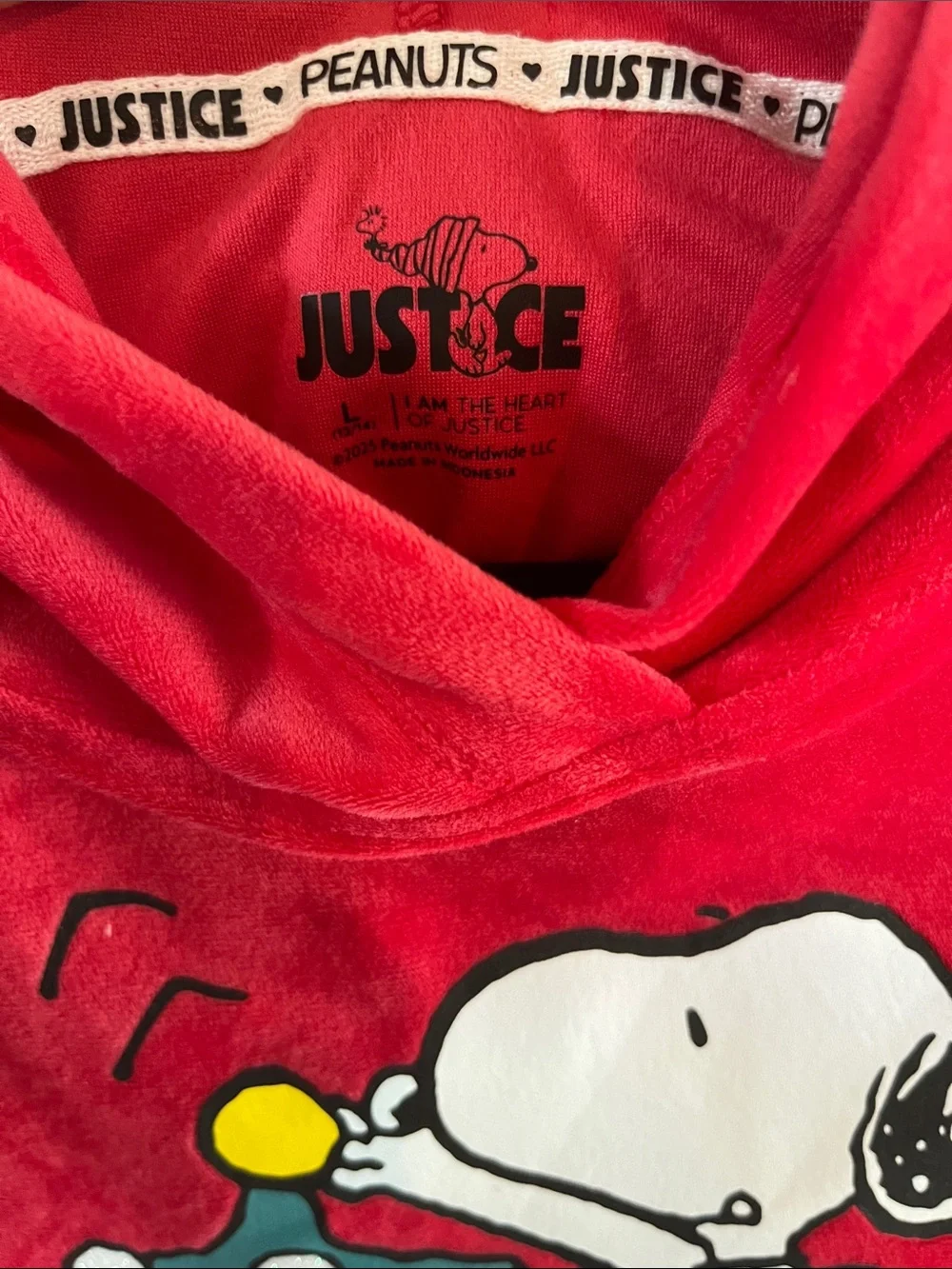 Justice Red Snoopy & Woodstock Holiday Pajama Set